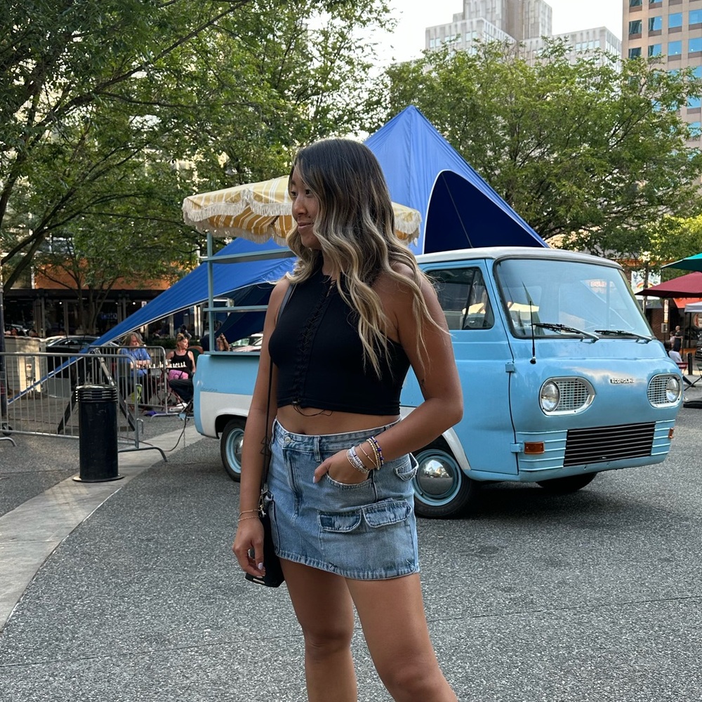 Zara Denim Cargo Skirt